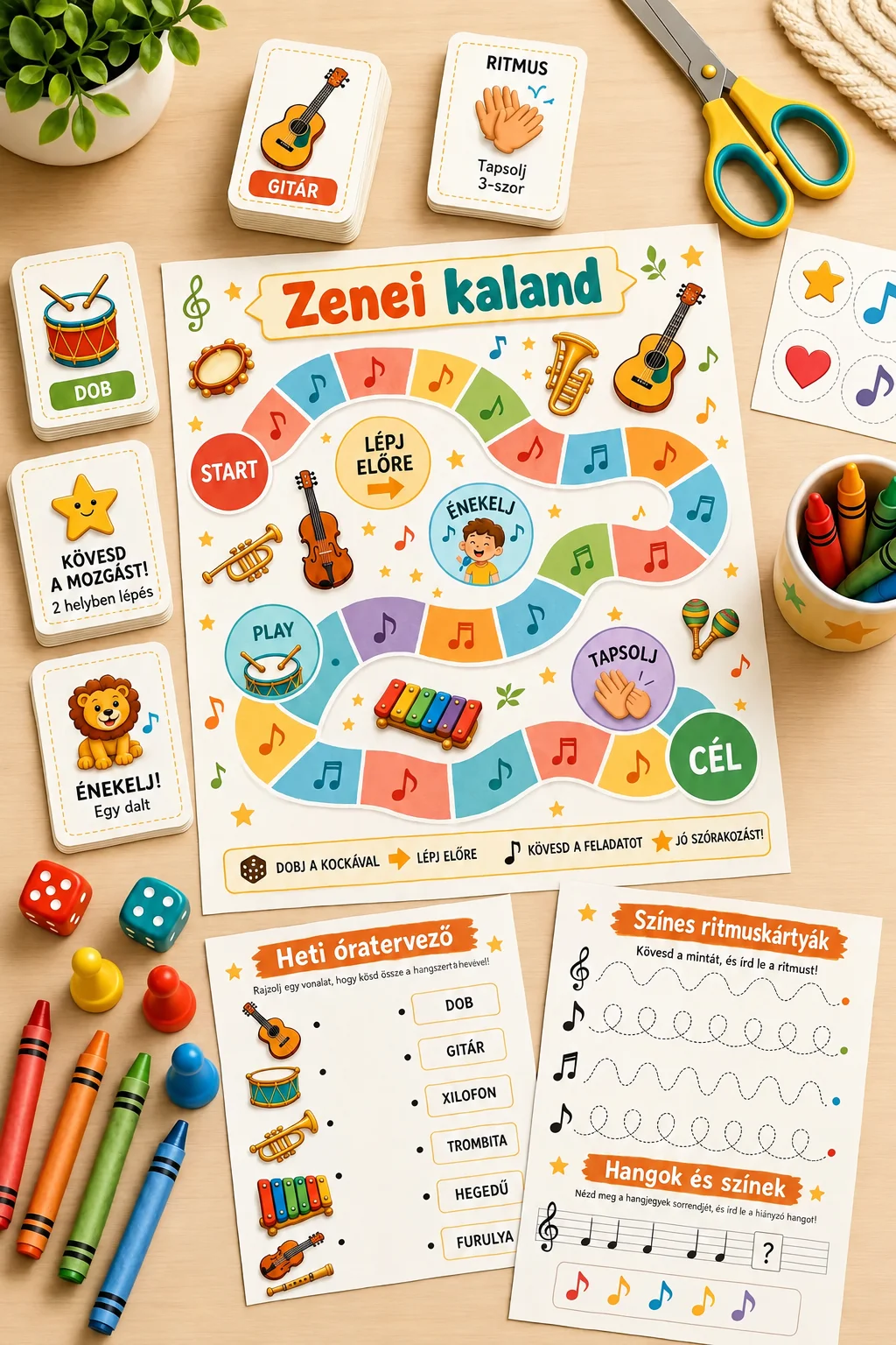 Színes, illusztrált kották